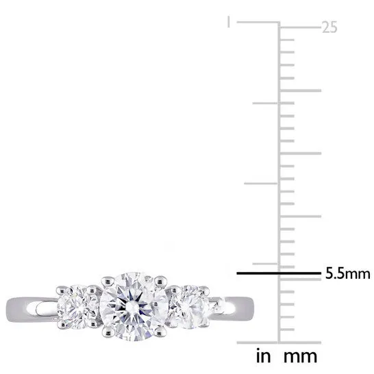 Rings JMS always Original Amour Sterling Silver 1 CT TGW Created White Moissanite 3Stone Ring Rings JMS always Original Amour Sterling Silver 1 CT TGW Created White Moissanite 3Stone Ring