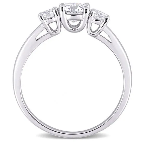 Rings JMS always Original Amour Sterling Silver 1 CT TGW Created White Moissanite 3Stone Ring Rings JMS always Original Amour Sterling Silver 1 CT TGW Created White Moissanite 3Stone Ring