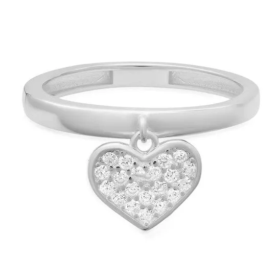 Rings JMS always Original Kylie Harper Sterling Silver Dangling Heart CZ Ring Rings JMS always Original Kylie Harper Sterling Silver Dangling Heart CZ Ring