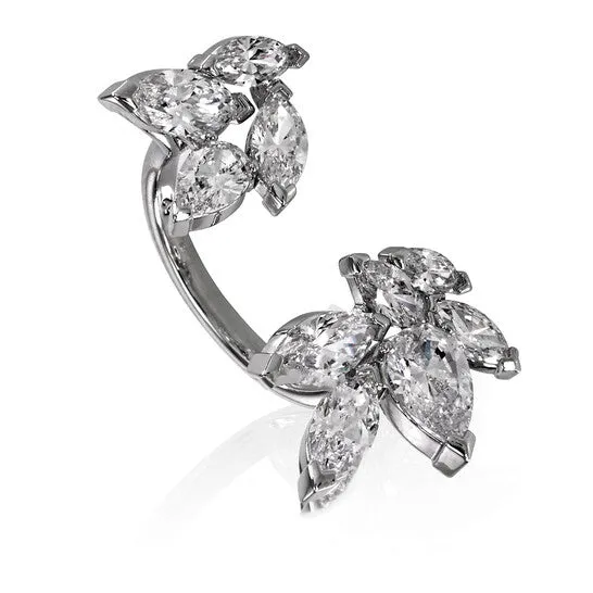 Rings JMS always Original Swarovski Rhodium Plated White Louison Open Ring Size 52 Rings JMS always Original Swarovski Rhodium Plated White Louison Open Ring Size 52