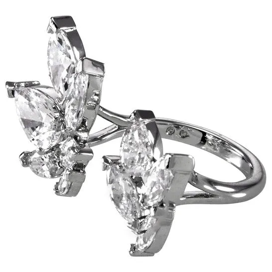 Rings JMS always Original Swarovski Rhodium Plated White Louison Open Ring Size 52 Rings JMS always Original Swarovski Rhodium Plated White Louison Open Ring Size 52