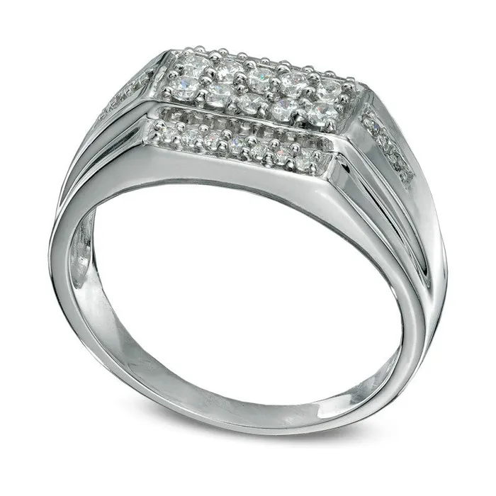 Rings Mens 050 CT TW Natural Diamond Ring in Solid 10K White Gold Goldia Rings Mens 050 CT TW Natural Diamond Ring in Solid 10K White Gold Goldia