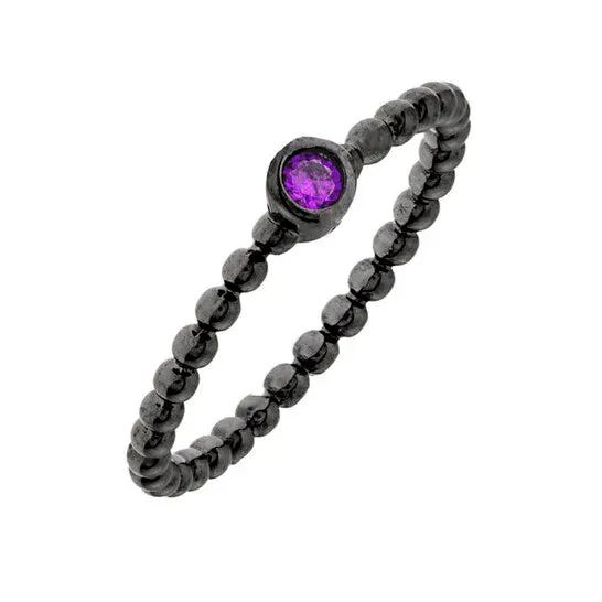Rings Original Elegant Confetti Womens 18K Black Gold Plated Purple CZ Simulated Diamond Stackable Ring JMS always Rings Original Elegant Confetti Womens 18K Black Gold Plated Purple CZ Simulated Diamond Stackable Ring JMS always