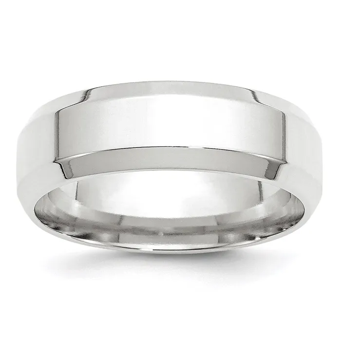 Rings Solid 10K White Gold 7mm Bevel Edge Comfort Fit MensWomens Wedding Band Ring Size 9 Goldia Rings Solid 10K White Gold 7mm Bevel Edge Comfort Fit MensWomens Wedding Band Ring Size 9 Goldia