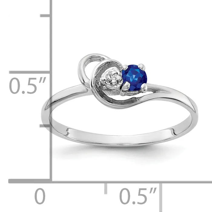 Rings Solid 14k White Gold 3mm Simulated Sapphire AA CZ Ring Goldia