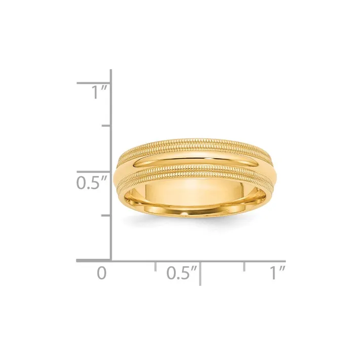 Rings Solid 14K Yellow Gold 6mm Double Milgrain Comfort Fit MensWomens Wedding Band Ring Size 125 Goldia Rings Solid 14K Yellow Gold 6mm Double Milgrain Comfort Fit MensWomens Wedding Band Ring Size 125 Goldia