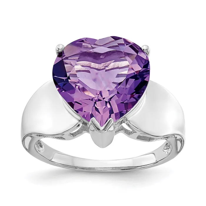 Rings Sterling Silver 14K White Gold Plated Amethyst Gemstone Birthstone Ring Fine Jewelry Gift for Her Goldia Rings Sterling Silver 14K White Gold Plated Amethyst Gemstone Birthstone Ring Fine Jewelry Gift for Her Goldia