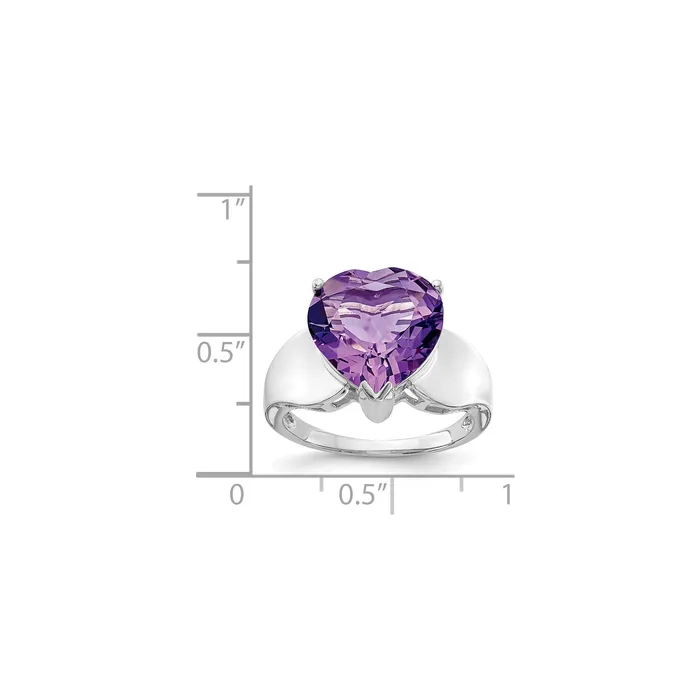 Rings Sterling Silver 14K White Gold Plated Amethyst Gemstone Birthstone Ring Fine Jewelry Gift for Her Goldia Rings Sterling Silver 14K White Gold Plated Amethyst Gemstone Birthstone Ring Fine Jewelry Gift for Her Goldia