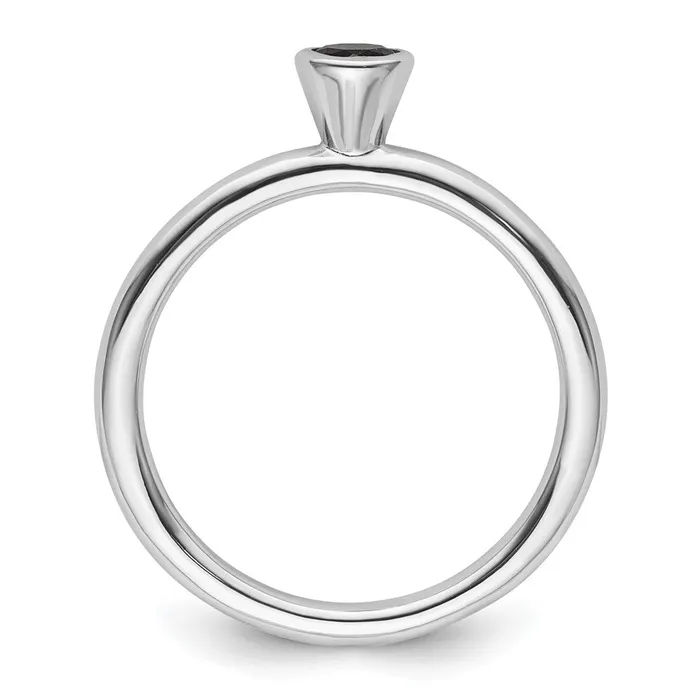 Rings Sterling Silver Stackable Expressions High 4mm Round Cr Sapphire Ring Goldia