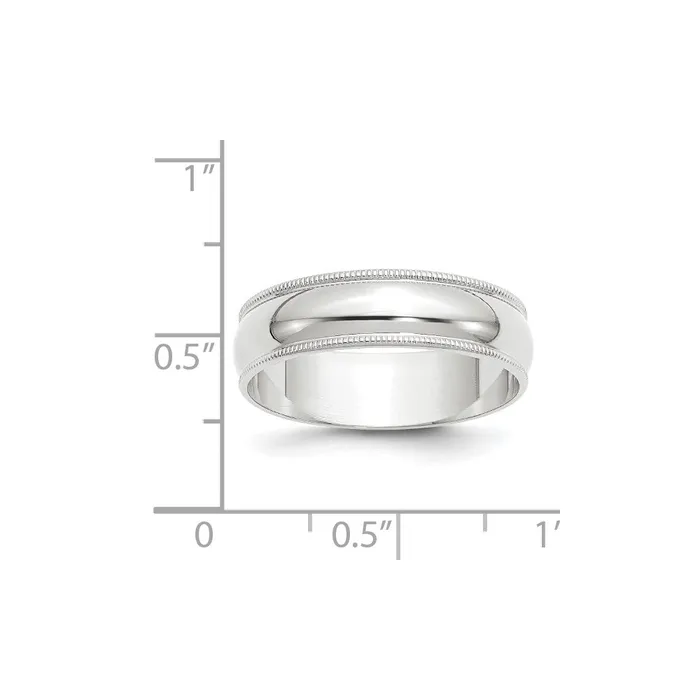 Solid 10K White Gold 6mm Light Weight Milgrain Half Round MensWomens Wedding Band Ring Size 7 Goldia Rings Solid 10K White Gold 6mm Light Weight Milgrain Half Round MensWomens Wedding Band Ring Size 7 Goldia Rings