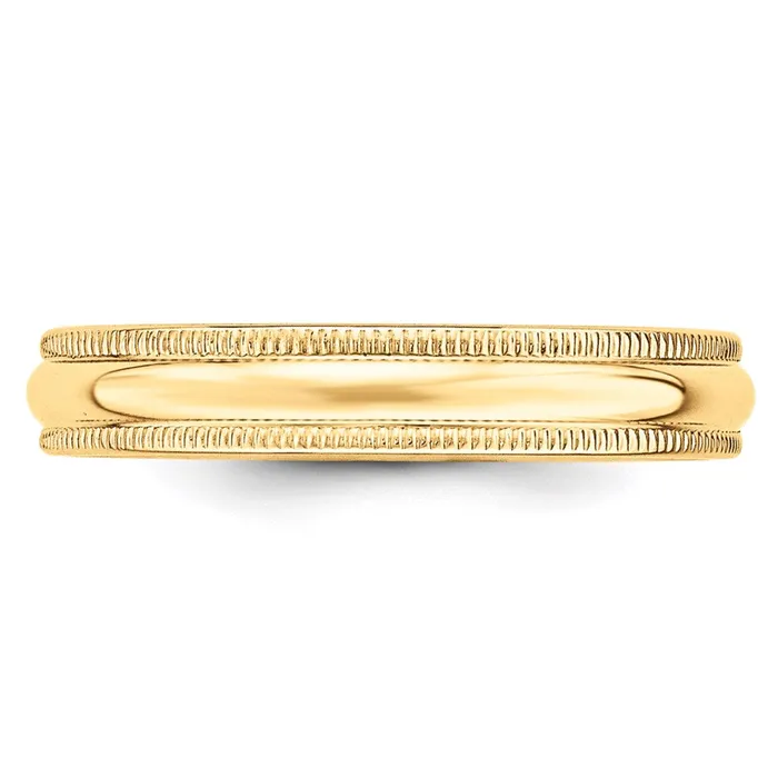 Solid 10K Yellow Gold 4mm Light Weight Milgrain Half Round MensWomens Wedding Band Ring Size 12 Goldia Rings Solid 10K Yellow Gold 4mm Light Weight Milgrain Half Round MensWomens Wedding Band Ring Size 12 Goldia Rings
