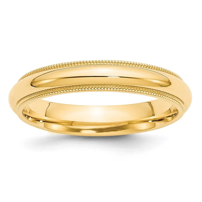 Solid 10K Yellow Gold 4mm Milgrain Comfort Wedding MensWomens Wedding Band Ring Size 5 Goldia Rings Solid 10K Yellow Gold 4mm Milgrain Comfort Wedding MensWomens Wedding Band Ring Size 5 Goldia Rings