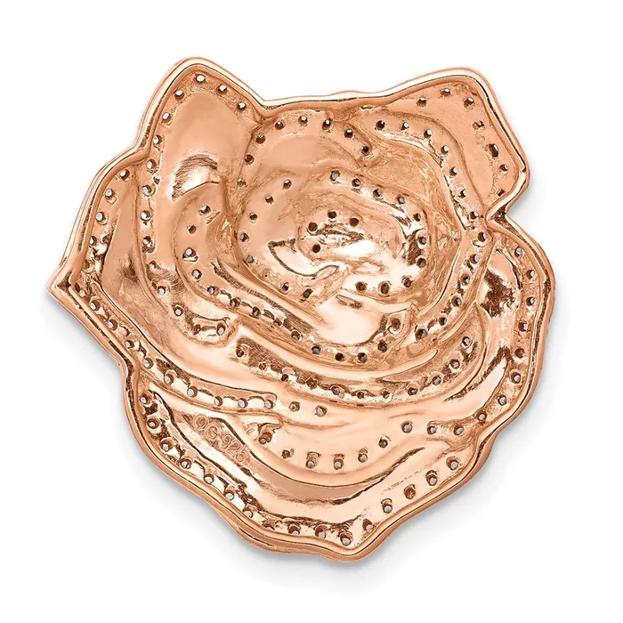 Solid 14k Rose Gold 12ct Simulated CZ Fancy Flower Chain Slide Goldia Earrings