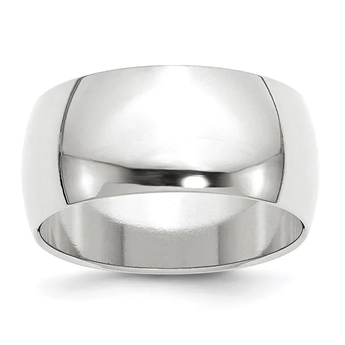 Solid 14K White Gold 10mm Half Round MensWomens Wedding Band Ring Size 8 Goldia Rings Solid 14K White Gold 10mm Half Round MensWomens Wedding Band Ring Size 8 Goldia Rings