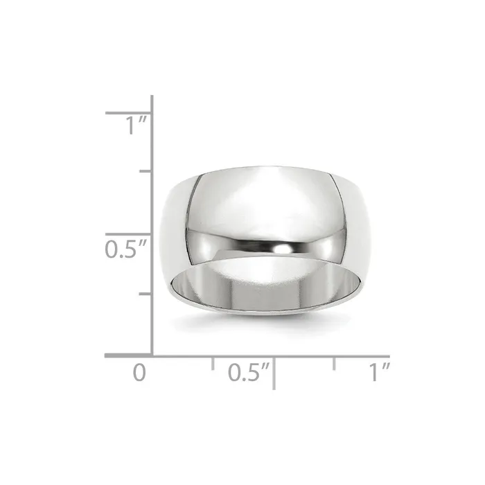 Solid 14K White Gold 10mm Half Round MensWomens Wedding Band Ring Size 8 Goldia Rings Solid 14K White Gold 10mm Half Round MensWomens Wedding Band Ring Size 8 Goldia Rings