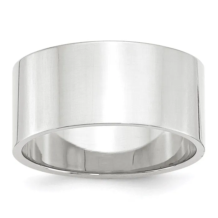 Solid 14K White Gold 10mm Light Weight Flat MensWomens Wedding Band Ring Size 135 Goldia Rings Solid 14K White Gold 10mm Light Weight Flat MensWomens Wedding Band Ring Size 135 Goldia Rings