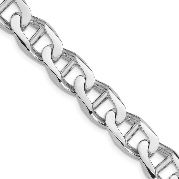 Solid 14K White Gold 22 inch 103mm Hand Polished Fancy Anchor Link with Fancy Lobster Clasp Chain Necklace MDS Necklaces Solid 14K White Gold 22 inch 103mm Hand Polished Fancy Anchor Link with Fancy Lobster Clasp Chain Necklace MDS Necklaces