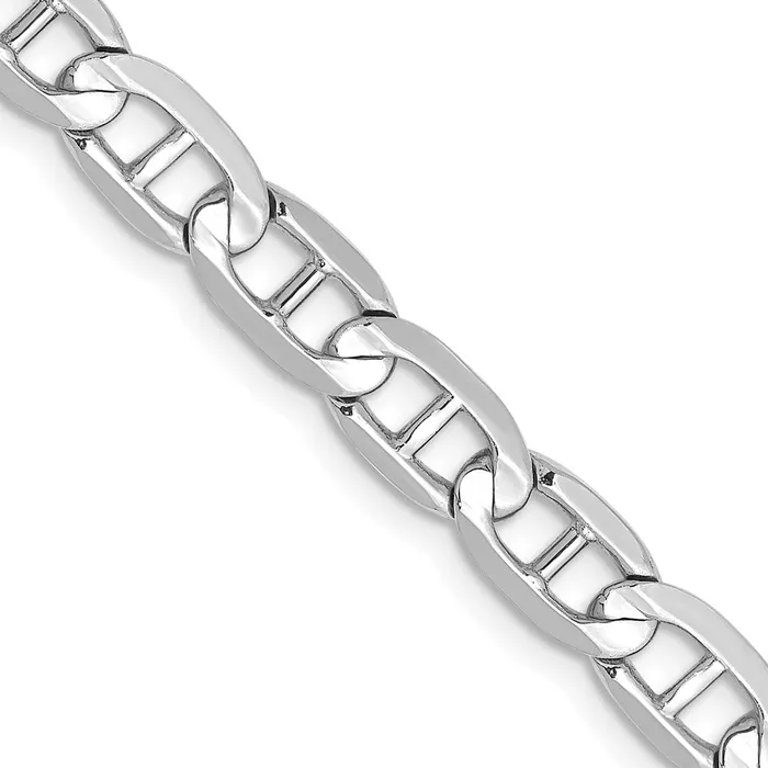 Solid 14K White Gold 24 inch 525mm Concave Anchor with Lobster Clasp Chain Necklace MDS Necklaces Solid 14K White Gold 24 inch 525mm Concave Anchor with Lobster Clasp Chain Necklace MDS Necklaces