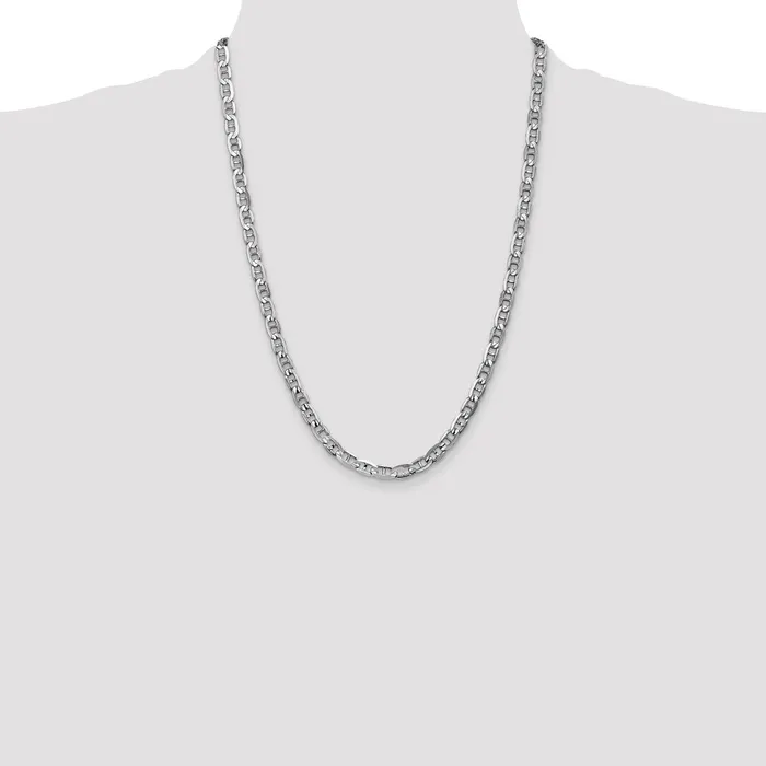 Solid 14K White Gold 24 inch 525mm Concave Anchor with Lobster Clasp Chain Necklace MDS Necklaces Solid 14K White Gold 24 inch 525mm Concave Anchor with Lobster Clasp Chain Necklace MDS Necklaces