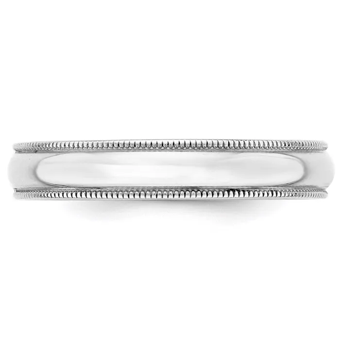 Solid 14K White Gold 4mm Light Weight Milgrain Half Round MensWomens Wedding Band Ring Size 45 Goldia Rings Solid 14K White Gold 4mm Light Weight Milgrain Half Round MensWomens Wedding Band Ring Size 45 Goldia Rings