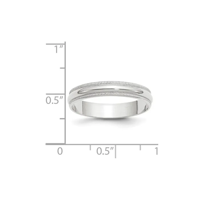 Solid 14K White Gold 4mm Light Weight Milgrain Half Round MensWomens Wedding Band Ring Size 45 Goldia Rings Solid 14K White Gold 4mm Light Weight Milgrain Half Round MensWomens Wedding Band Ring Size 45 Goldia Rings