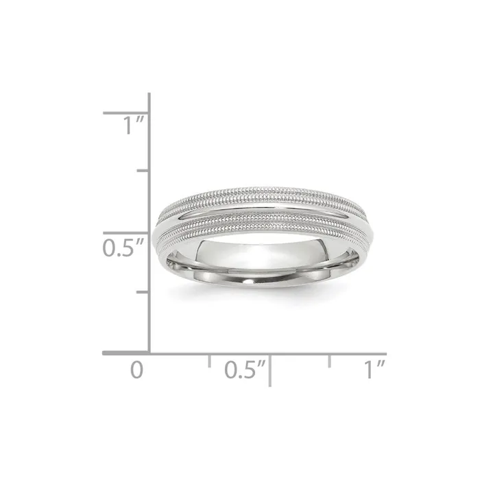 Solid 14K White Gold 5mm Double Milgrain Comfort Fit MensWomens Wedding Band Ring Size 9 Goldia Rings Solid 14K White Gold 5mm Double Milgrain Comfort Fit MensWomens Wedding Band Ring Size 9 Goldia Rings