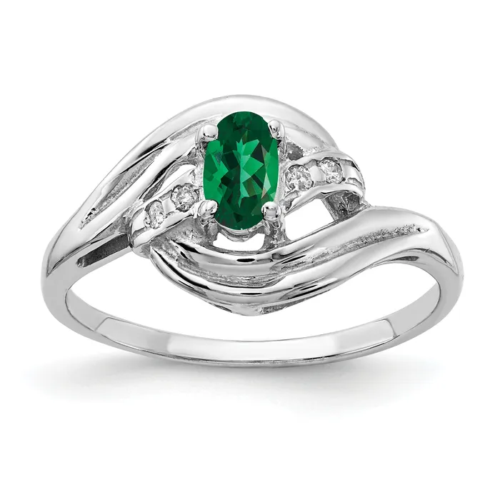 Solid 14k White Gold 5x3mm Oval Mount St Helens VS Simulated CZ Ring Goldia Rings Solid 14k White Gold 5x3mm Oval Mount St Helens VS Simulated CZ Ring Goldia Rings