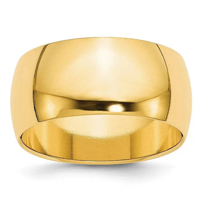 Solid 14K Yellow Gold 10mm Half Round MensWomens Wedding Band Ring Size 9 Goldia Rings Solid 14K Yellow Gold 10mm Half Round MensWomens Wedding Band Ring Size 9 Goldia Rings
