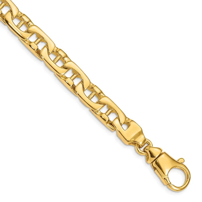 Solid 14K Yellow Gold 24 inch 85mm Hand Polished Fancy Link with Fancy Lobster Clasp Chain Necklace MDS Necklaces Solid 14K Yellow Gold 24 inch 85mm Hand Polished Fancy Link with Fancy Lobster Clasp Chain Necklace MDS Necklaces