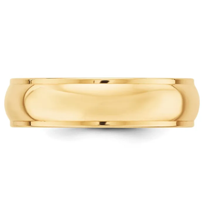 Solid 14K Yellow Gold 6mm Half Round with Edge MensWomens Wedding Band Ring Size 14 Goldia Rings Solid 14K Yellow Gold 6mm Half Round with Edge MensWomens Wedding Band Ring Size 14 Goldia Rings