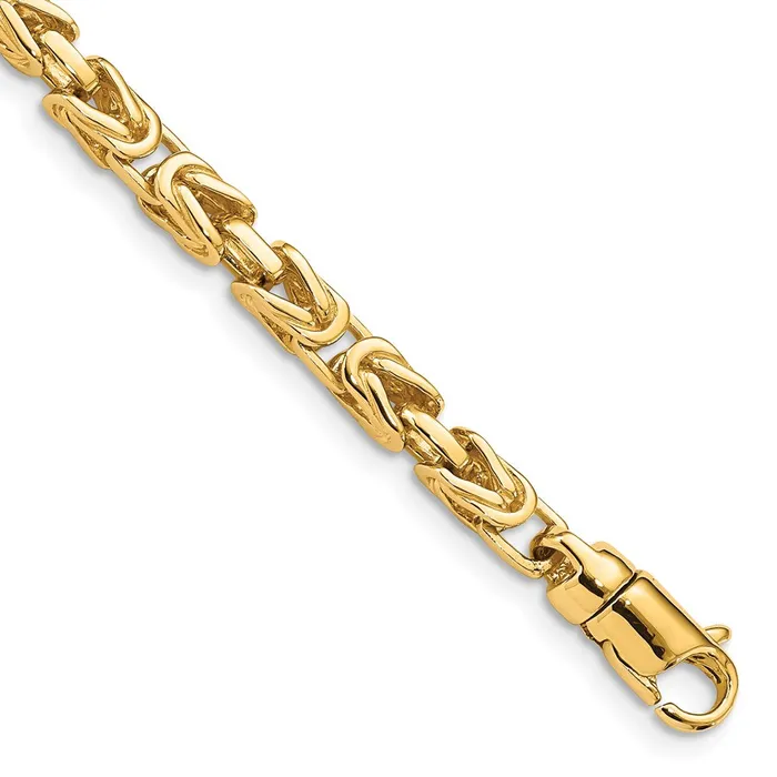 Solid 14K Yellow Gold 75 inch 41mm Hand Polished Byzantine Link with Lobster Clasp Bracelet MDS Bracelets Solid 14K Yellow Gold 75 inch 41mm Hand Polished Byzantine Link with Lobster Clasp Bracelet MDS Bracelets