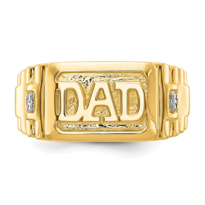 Solid 14k Yellow Gold AA Simulated CZ mens Ring Goldia Rings