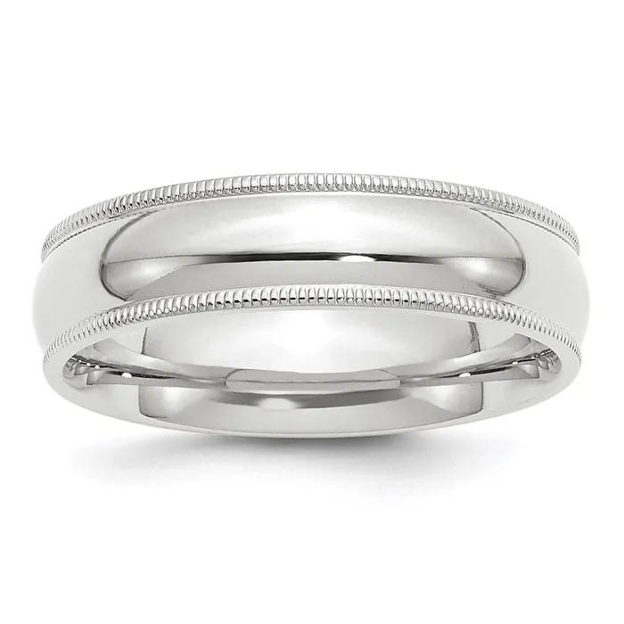 Solid 18K White Gold 6mm Milgrain Comfort Fit MensWomens Wedding Band Ring Size 135 Goldia Rings Solid 18K White Gold 6mm Milgrain Comfort Fit MensWomens Wedding Band Ring Size 135 Goldia Rings