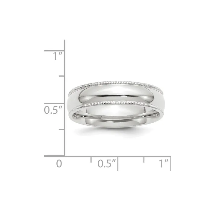 Solid 18K White Gold 6mm Milgrain Comfort Fit MensWomens Wedding Band Ring Size 135 Goldia Rings Solid 18K White Gold 6mm Milgrain Comfort Fit MensWomens Wedding Band Ring Size 135 Goldia Rings