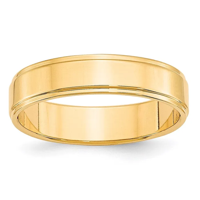 Solid 18K Yellow Gold 5mm Flat with Step Edge MensWomens Wedding Band Ring Size 105 Goldia Rings Solid 18K Yellow Gold 5mm Flat with Step Edge MensWomens Wedding Band Ring Size 105 Goldia Rings