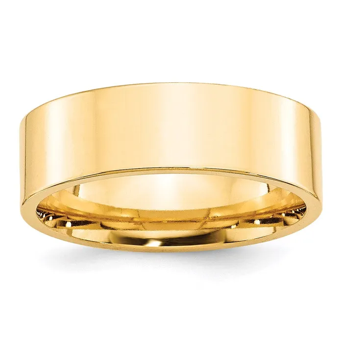 Solid 18K Yellow Gold 7mm Standard Flat Comfort Fit MensWomens Wedding Band Ring Size 8 Goldia Rings Solid 18K Yellow Gold 7mm Standard Flat Comfort Fit MensWomens Wedding Band Ring Size 8 Goldia Rings