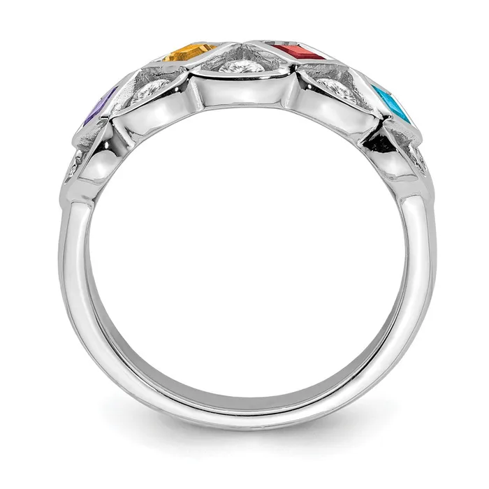 SS Rhodiumplated wCZ Amethyst Citrine Garnet u0026 Blue Topaz Ring Goldia Rings