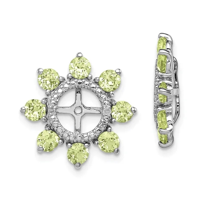 Sterling Silver Rhodium Diamond u0026 Peridot Earring Jacket Goldia Earrings Sterling Silver Rhodium Diamond u0026 Peridot Earring Jacket Goldia Earrings
