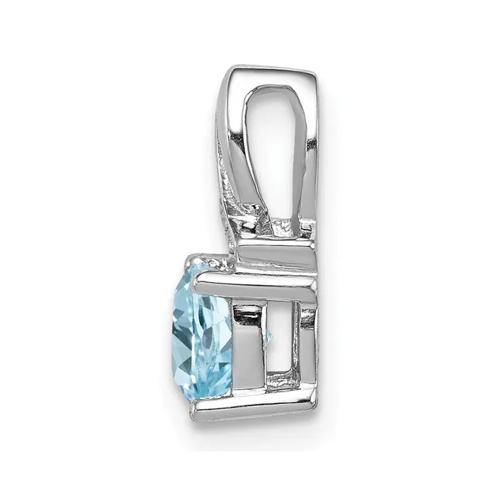 Sterling Silver Rhodiumplated Light Swiss Blue Topaz Diamond Pendant Goldia Necklaces