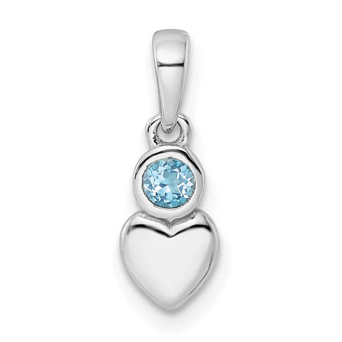 Sterling Silver Rhodiumplated Polished LS Blue Topaz Heart Pendant Goldia Necklaces Sterling Silver Rhodiumplated Polished LS Blue Topaz Heart Pendant Goldia Necklaces
