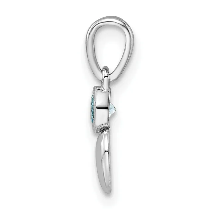 Sterling Silver Rhodiumplated Polished LS Blue Topaz Heart Pendant Goldia Necklaces