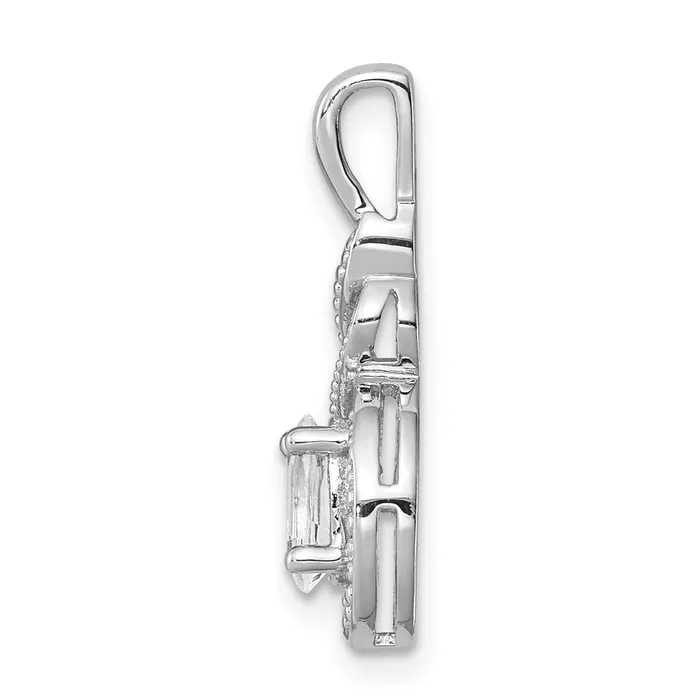 Sterling Silver Rhodiumplated White Topaz u0026 Diamond Pendant Goldia Necklaces