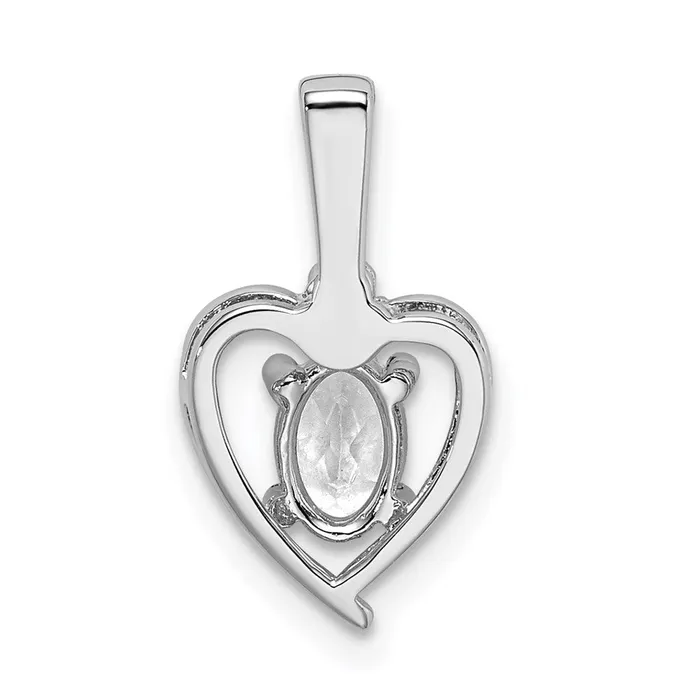 Sterling Silver Rhodiumplated White Topaz u0026 Diamond Pendant Goldia Necklaces