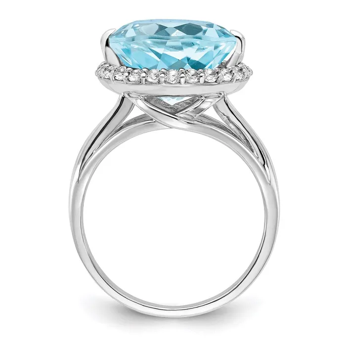 Sterling Silver Rhodium White Topaz u0026 Sky Blue Topaz Ring Goldia Rings
