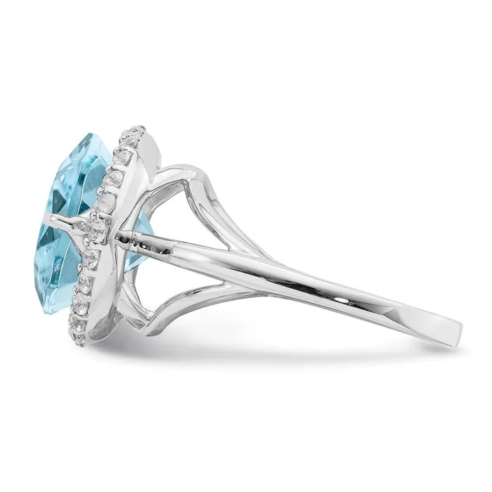 Sterling Silver Rhodium White Topaz u0026 Sky Blue Topaz Ring Goldia Rings