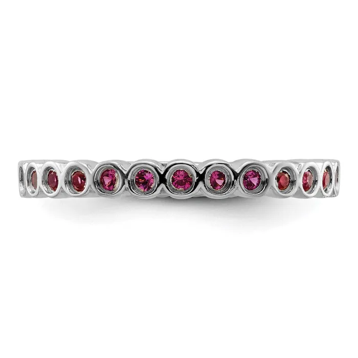 Sterling Silver Stackable Expressions Created Ruby Ring Goldia Rings