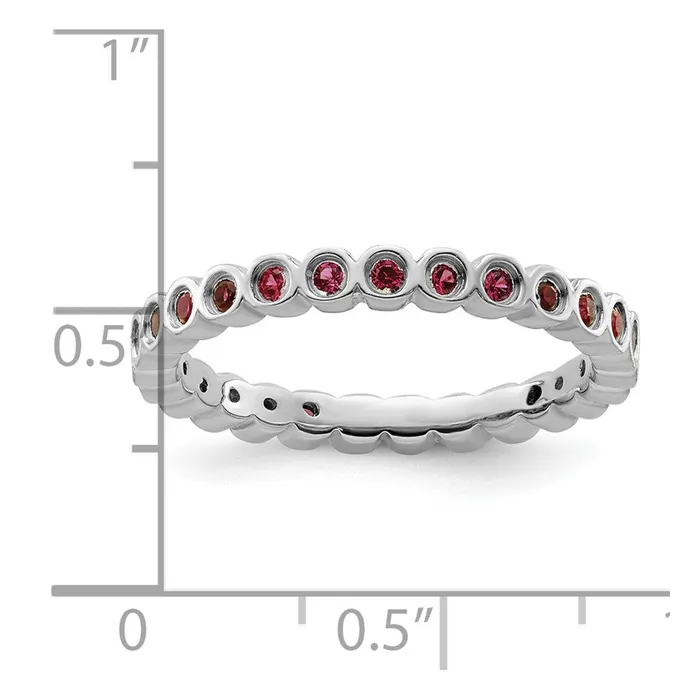 Sterling Silver Stackable Expressions Created Ruby Ring Goldia Rings