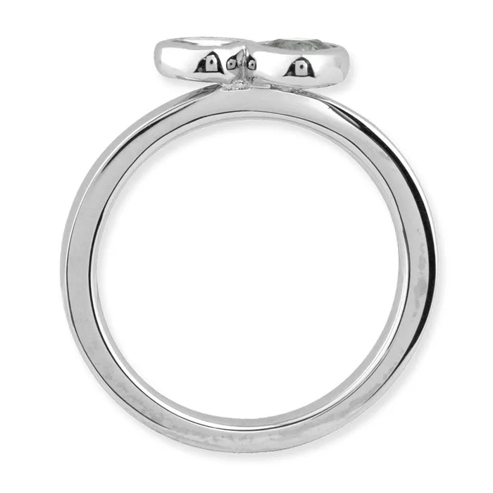 Sterling Silver Stackable Expressions Dbl Cushion Cut White Topaz Ring Goldia Rings