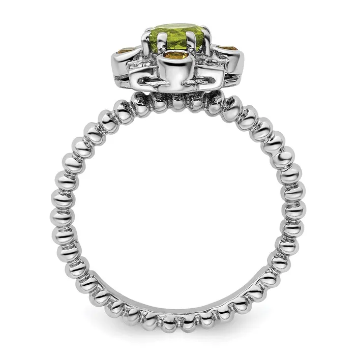 Sterling Silver Stackable Expressions Peridot Citrine u0026 Diamond Ring Goldia Rings