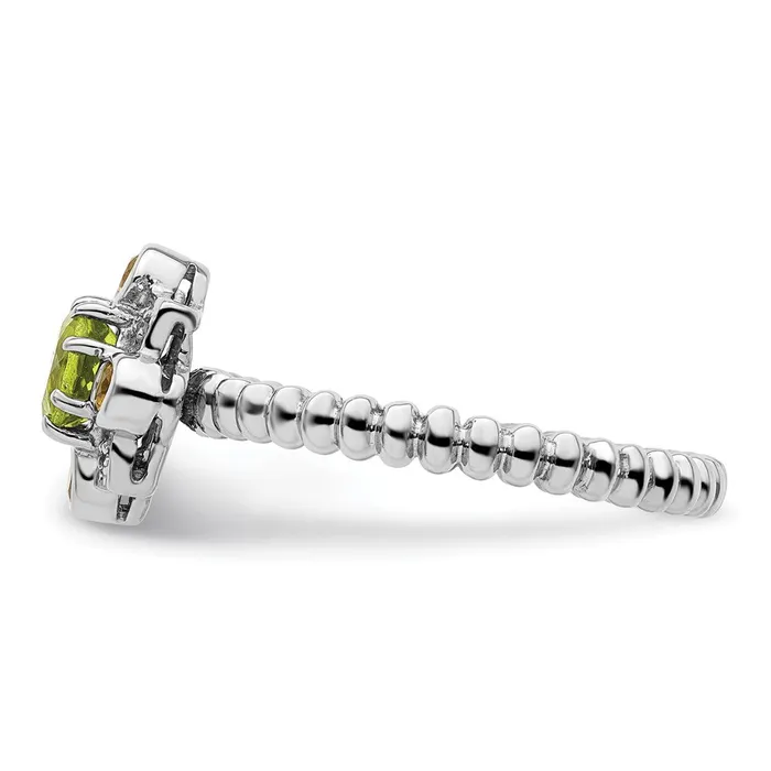 Sterling Silver Stackable Expressions Peridot Citrine u0026 Diamond Ring Goldia Rings